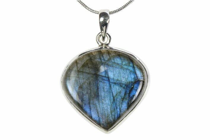 Brilliant Blue Labradorite Pendant (Necklace) - Sterling Silver #382454